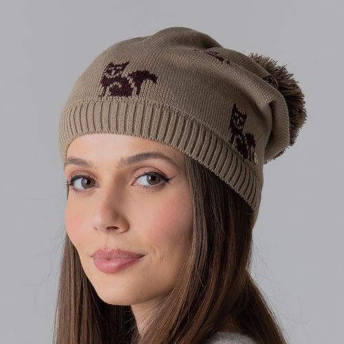 Gorro Térmico Feminino Shiny Snow Fox Tricô Premium