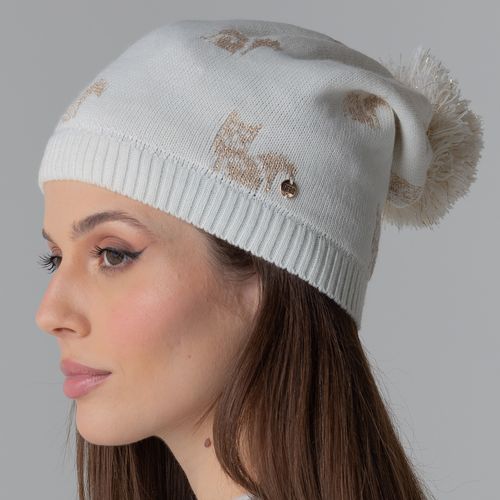 Gorro Térmico Feminino Shiny Snow Fox Tricô Premium