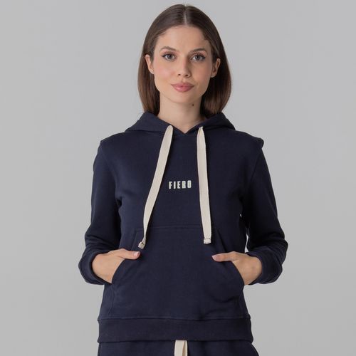 Blusa moletom feminino Fiero Space canguru com forro peluciado