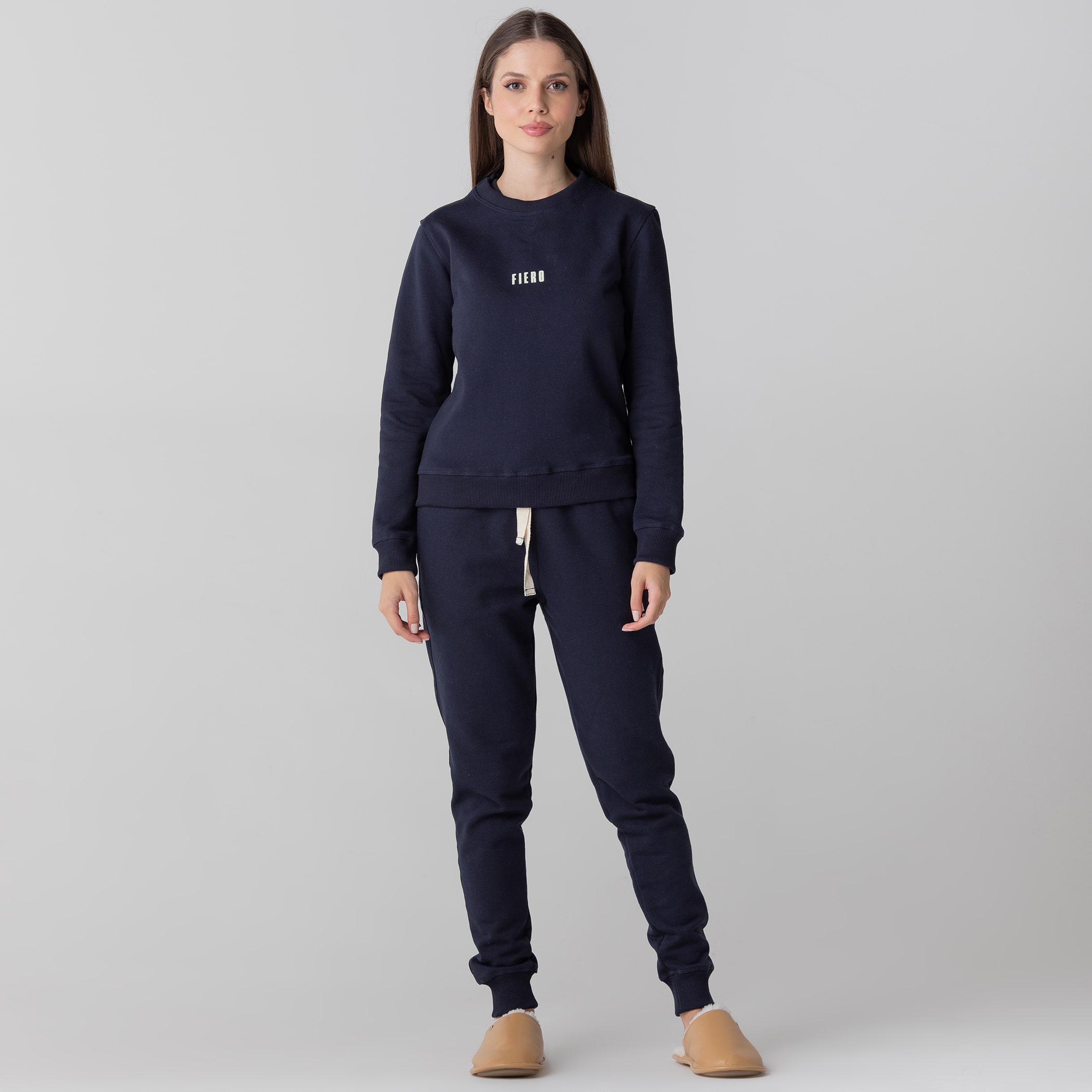 Pantufa de couro Feminina Urupema forrada em lã sintética Ref.:21807