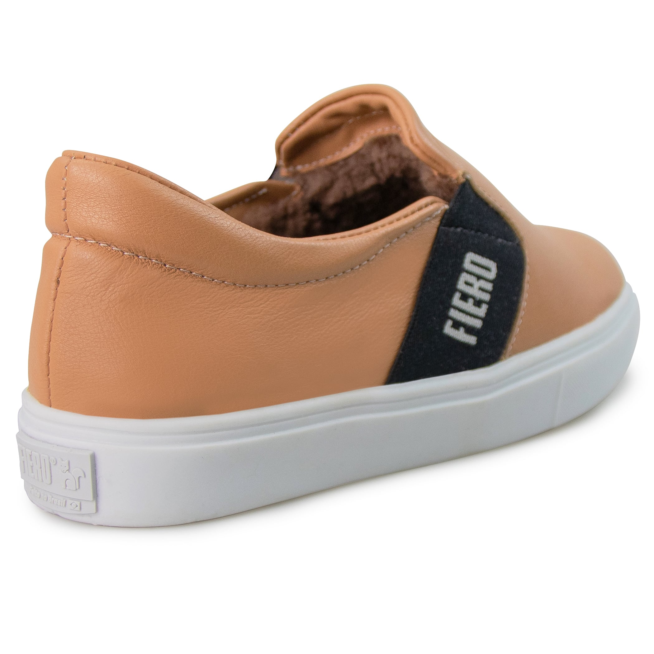 Tênis Slip On feminino The Box Stripe forrado em lã natural de carneiro Ref.:22917