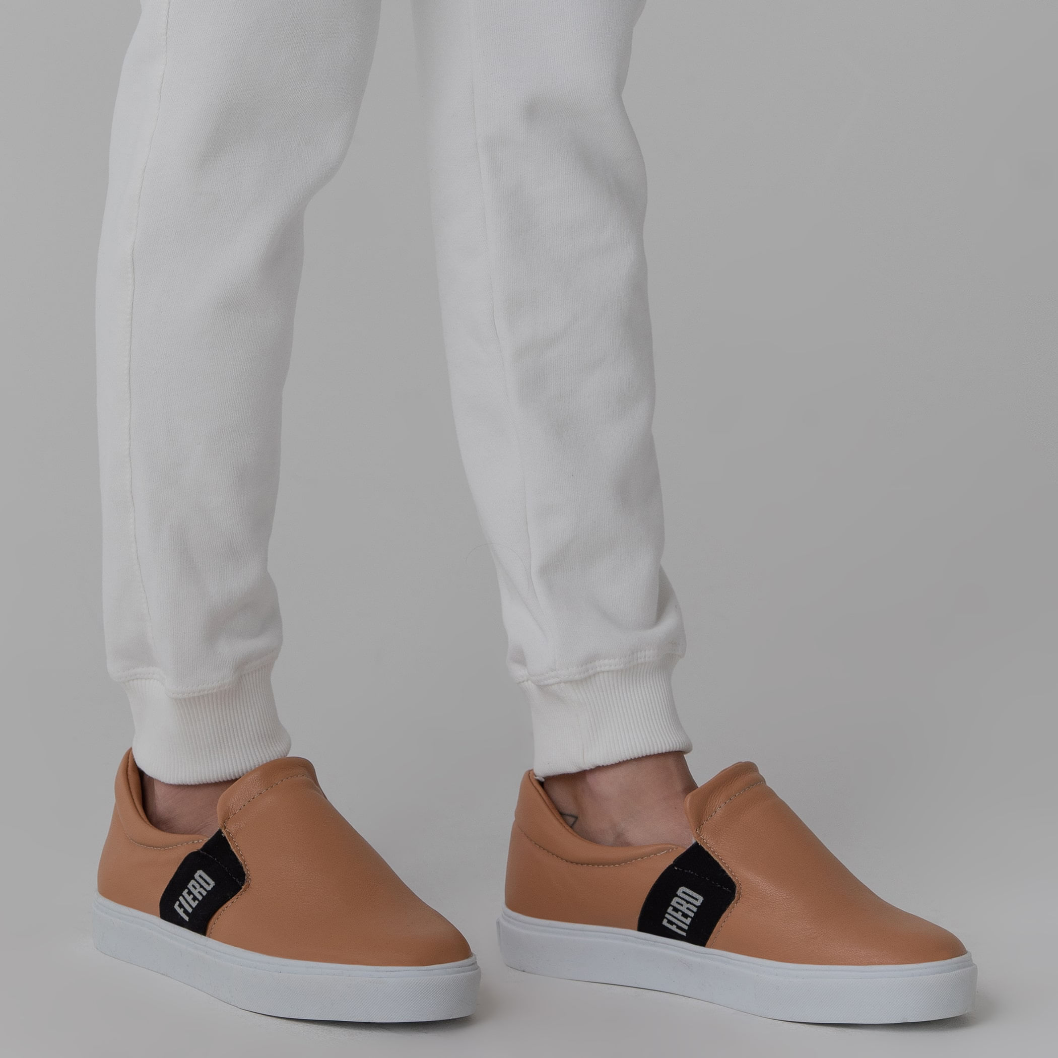 Tênis Slip On feminino The Box Stripe forrado em lã natural de carneiro Ref.:22917