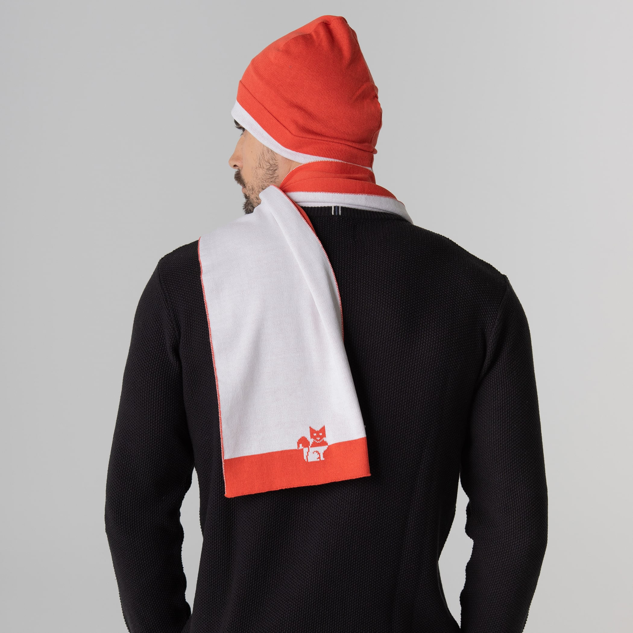Cachecol em tricô Polar Fox