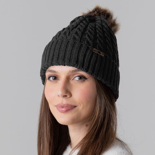 Gorro em tricô Vielas com pompom