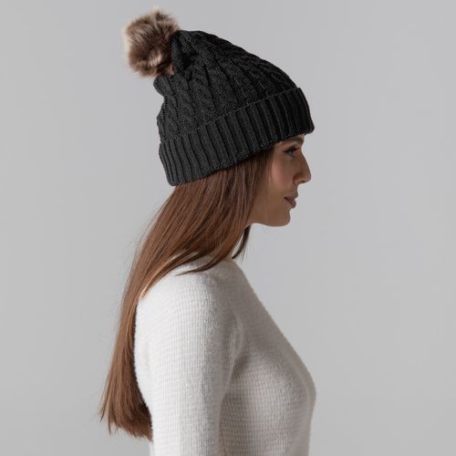 Gorro em tricô Vielas com pompom