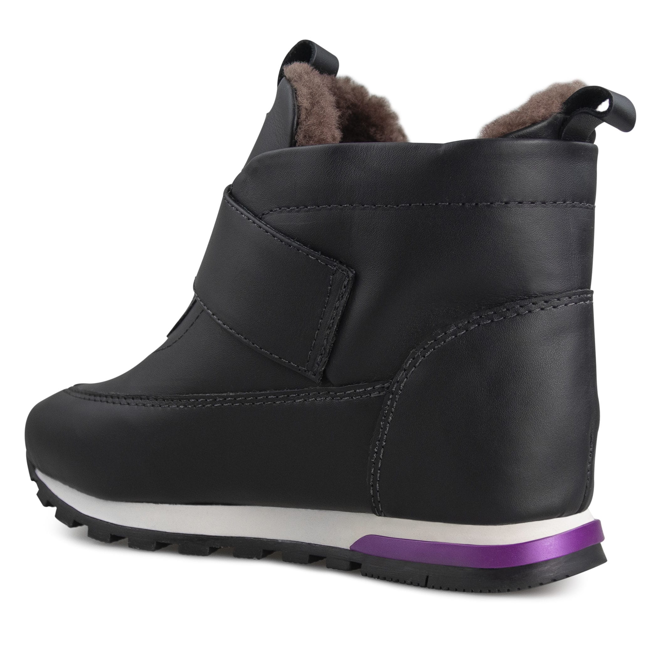 Bota feminina Snowy Fasten forrada em lã natural Ref.:23114