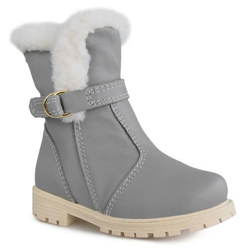 Bota Infantil com couro impermeável para neve Vancouver Kids em lã sintética Ref.:2009
