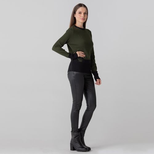 Suéter feminino em tricô Polar Fox gola redonda