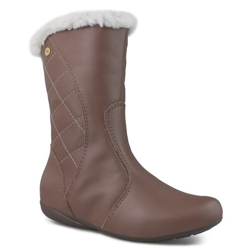 Bota feminina rasteira New Toronto forrada em lã sintética Ref.:23659
