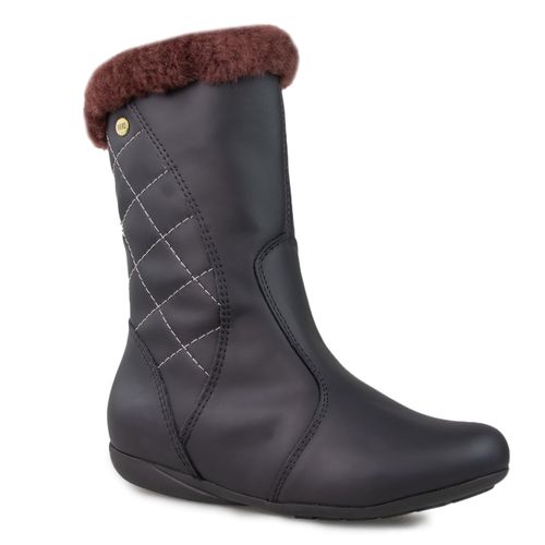 Bota feminina rasteira forrada em lã natural New Toronto Ref.:23660