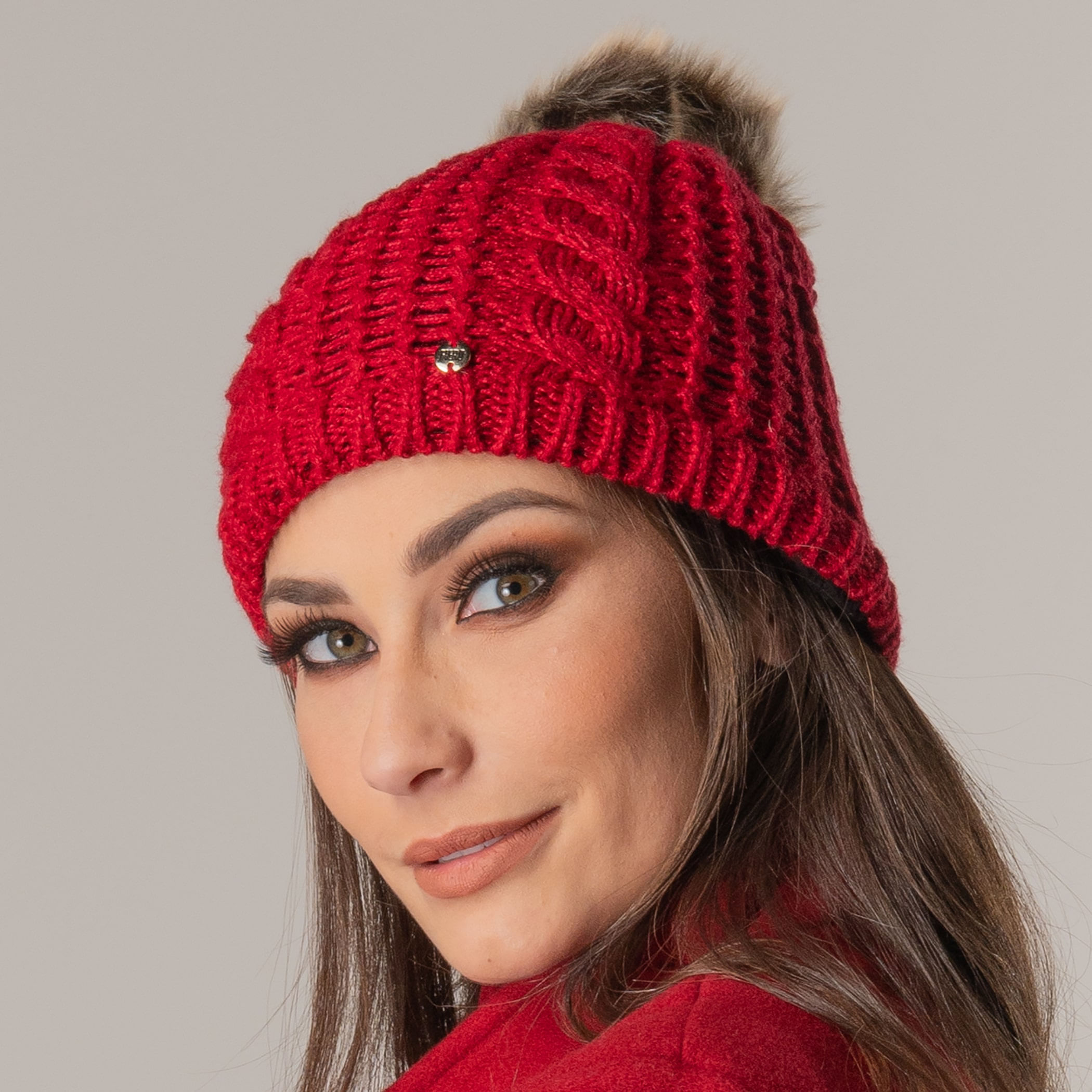 Gorro Feminino Pompom Copenhague forrado em lã