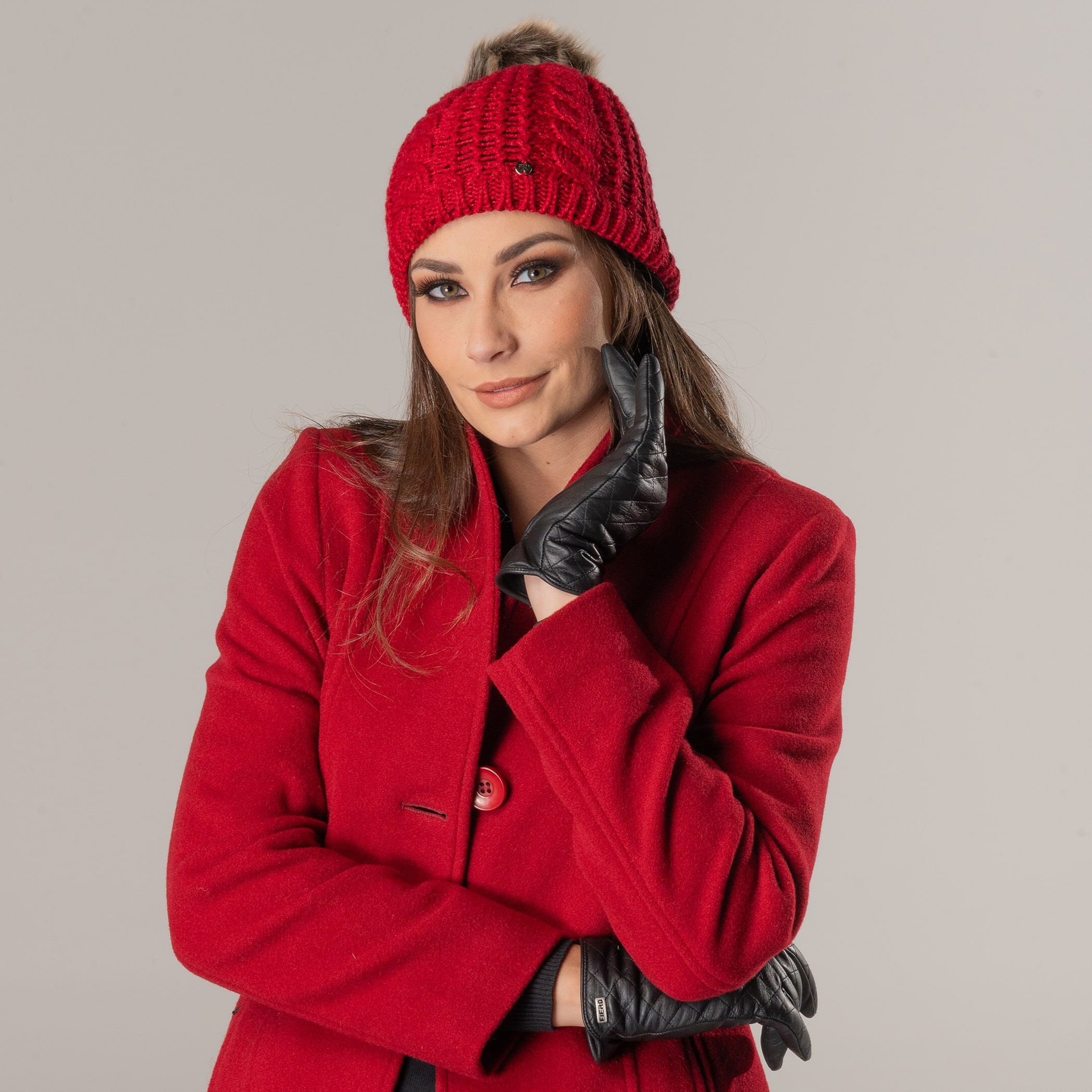 Gorro Feminino Pompom Copenhague forrado em lã