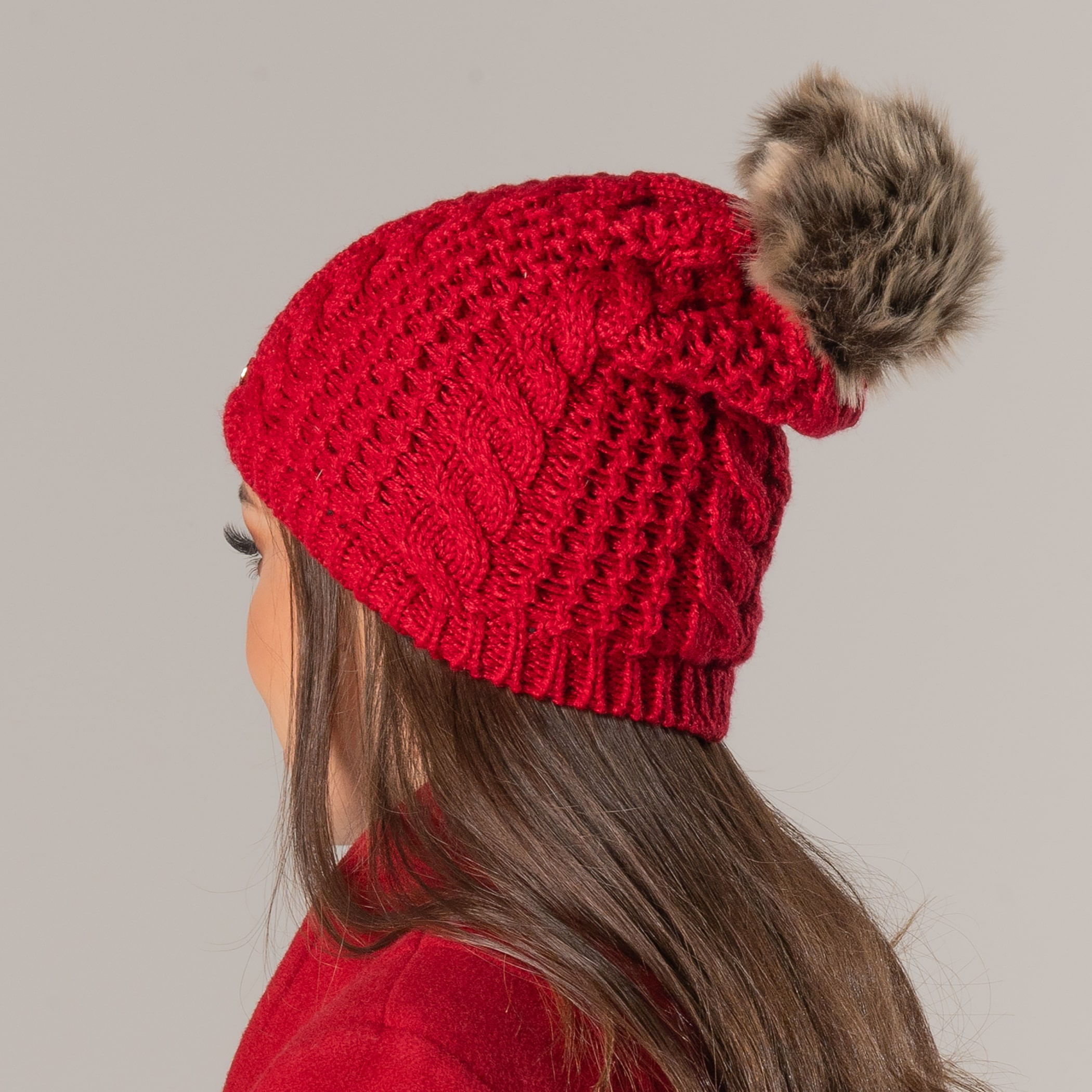 Gorro Feminino Pompom Copenhague forrado em lã