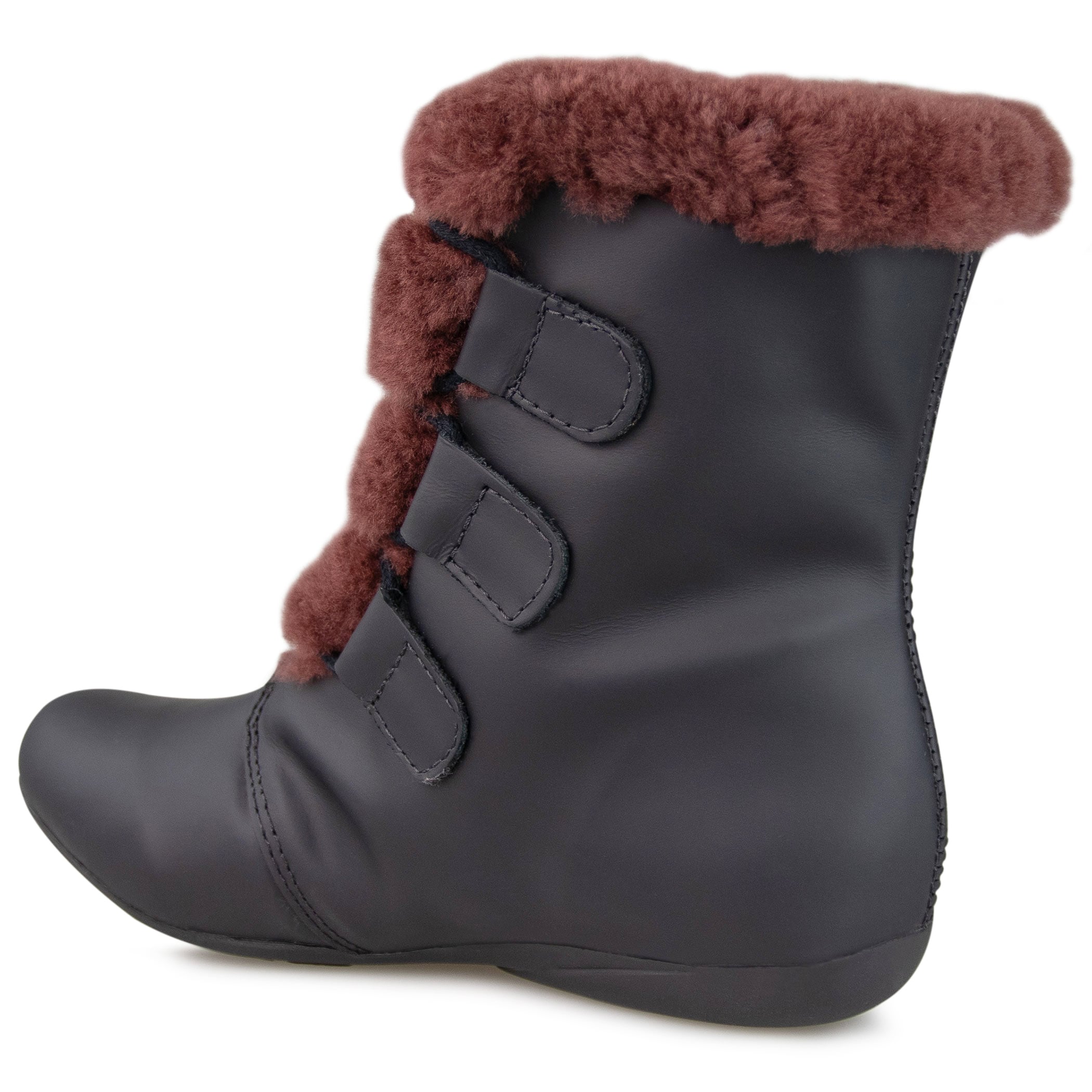 Bota feminina rasteira forrada em lã natural de carneiro Kenora Ref.:23658
