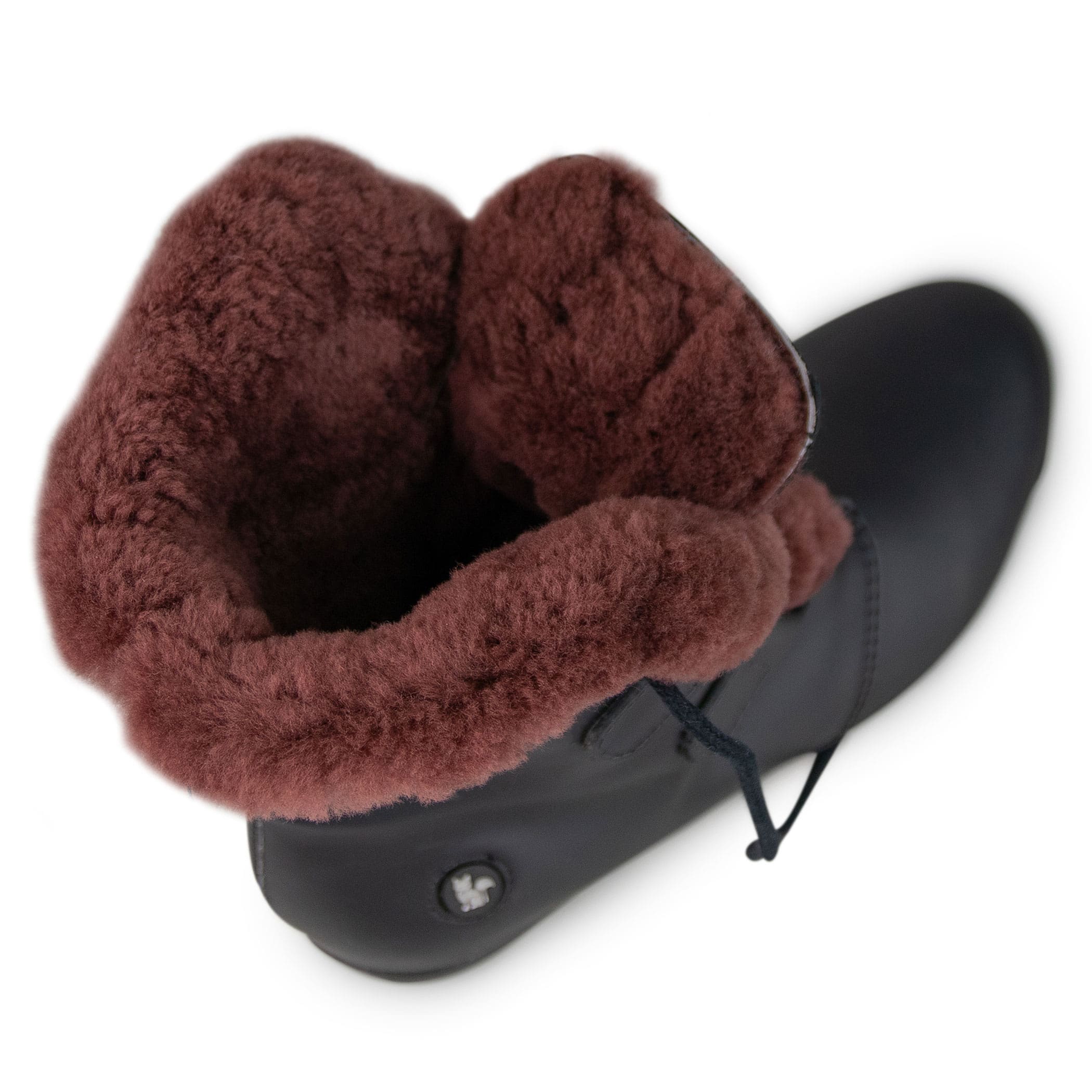 Bota feminina rasteira forrada em lã natural de carneiro Kenora Ref.:23658