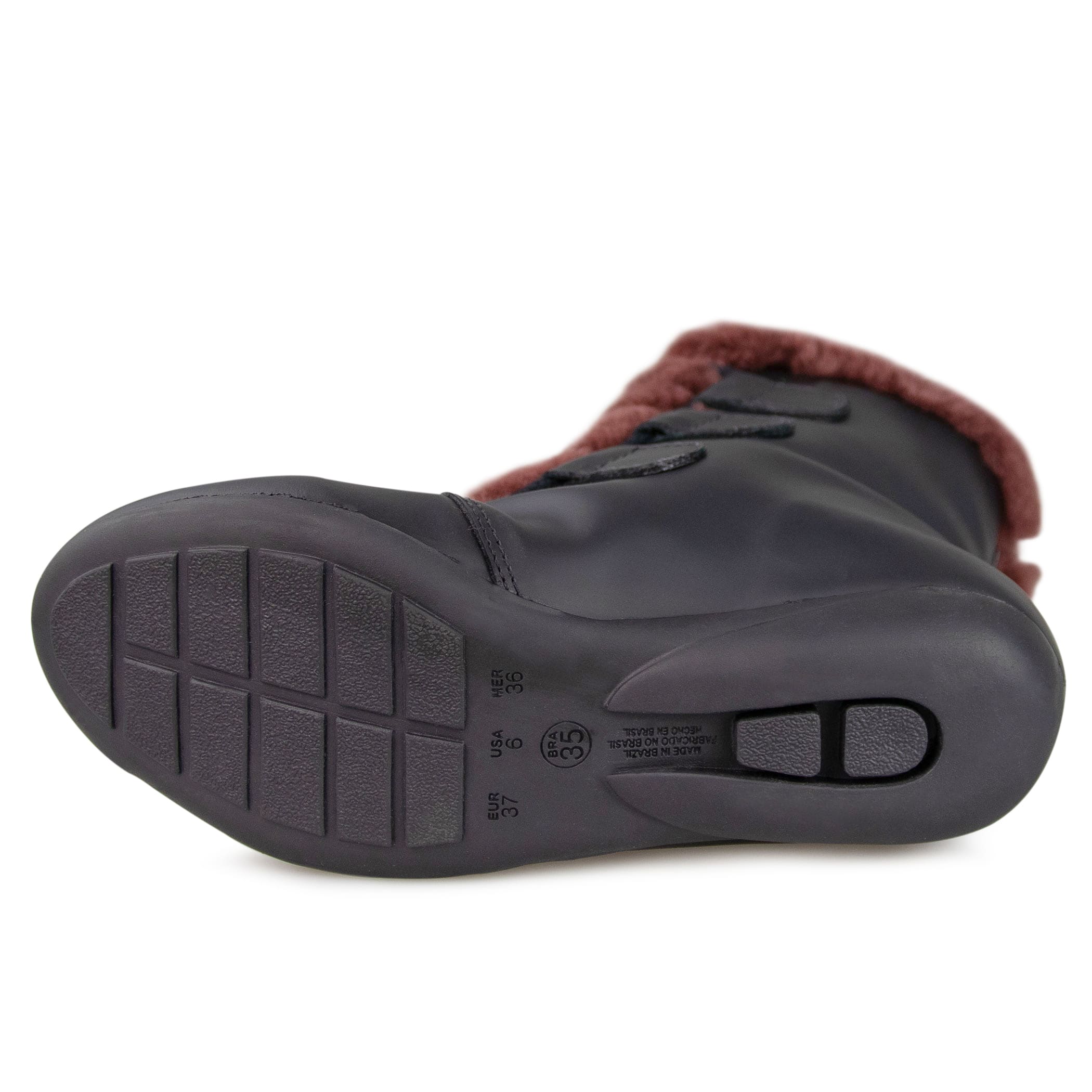 Bota feminina rasteira forrada em lã natural de carneiro Kenora Ref.:23658