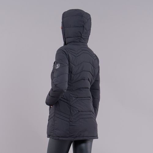 Casaco feminino puffer Soft Alpine Sestriere com capuz removível