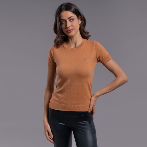 Blusa Tricô Feminina Manga Curta Brooklyn