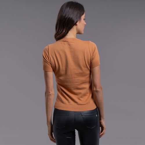 Blusa Tricô Feminina Manga Curta Brooklyn