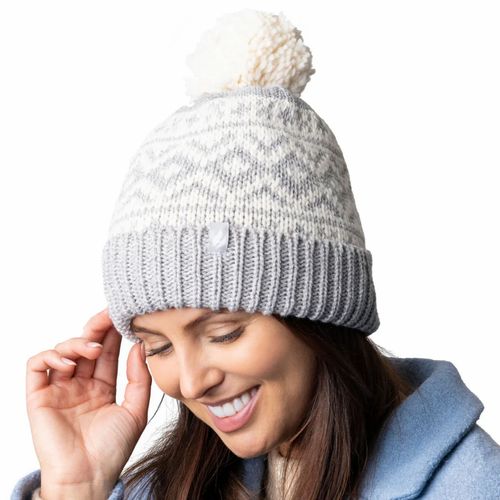 Gorro térmico feminino pompom Billingen Jacquard em tricô heat holders