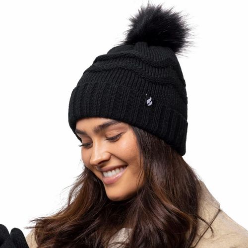 Gorro térmico feminino pompom Cotswold em tricô heat holders