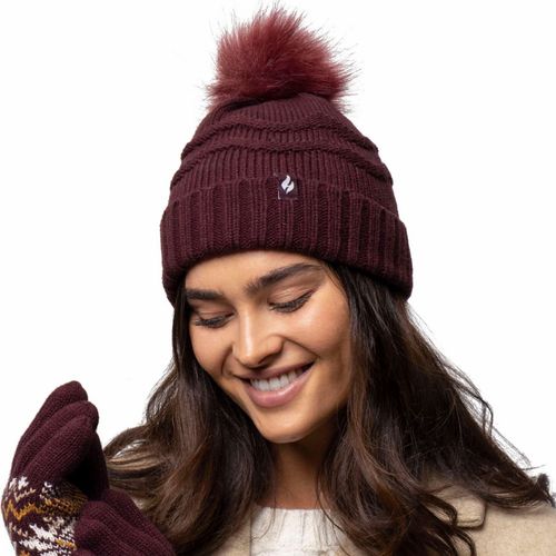 Gorro térmico feminino pompom Cotswold em tricô heat holders