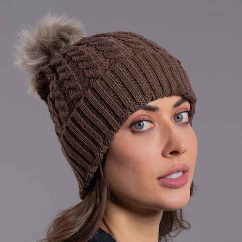 Gorro em tricô Vielas com pompom