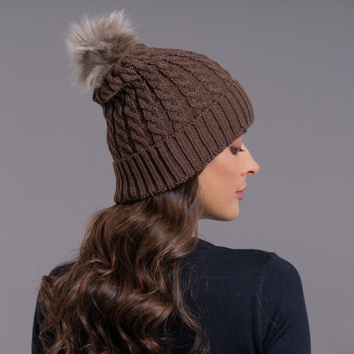 Gorro em tricô Vielas com pompom