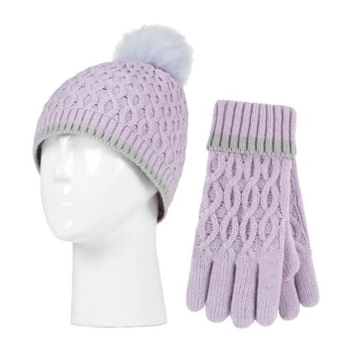 Kit Gorro Pompom e Luva térmica feminino Roll Up Heat Holders 7 a 10 anos