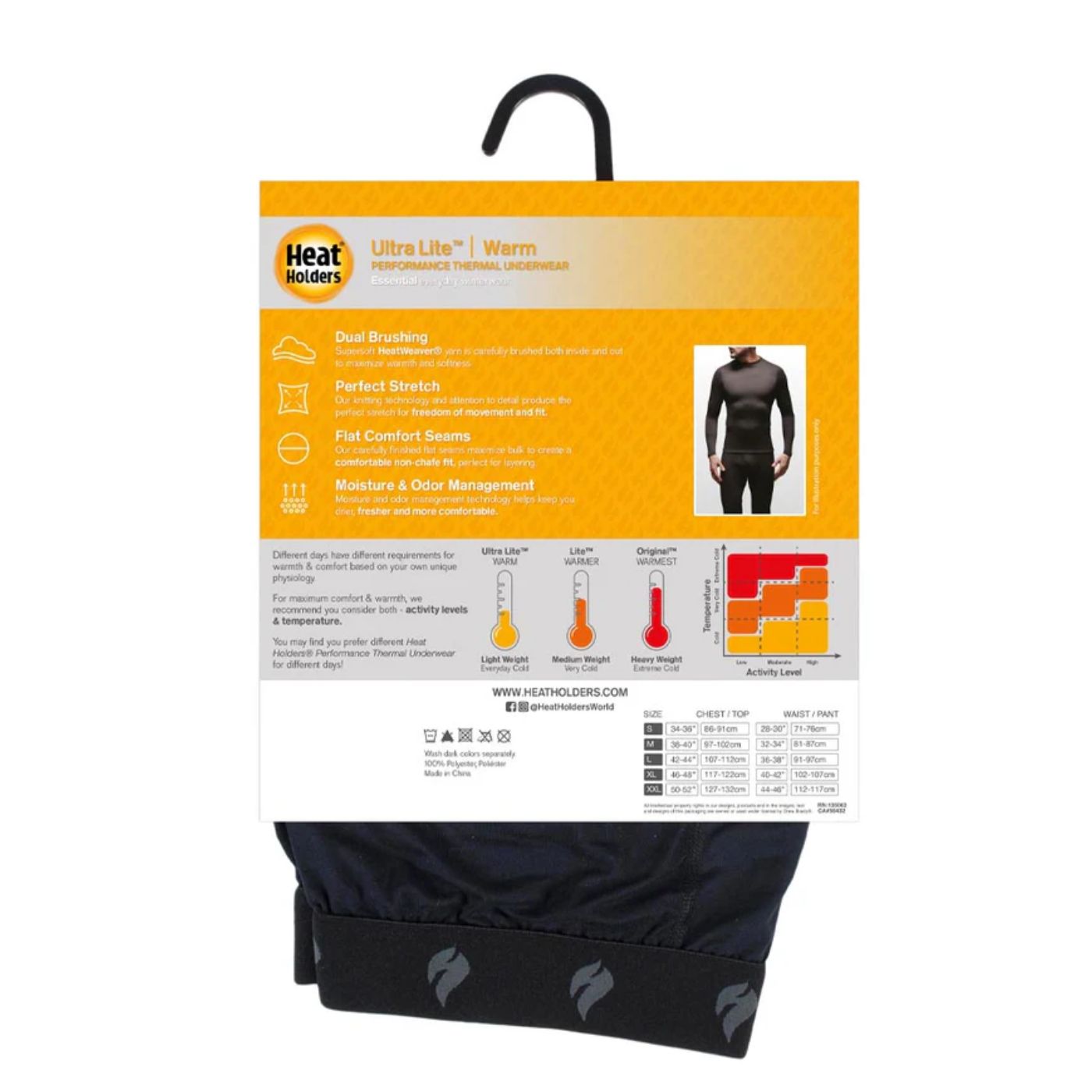 Calça térmica masculina segunda pele Heat Holders Ultra Lite