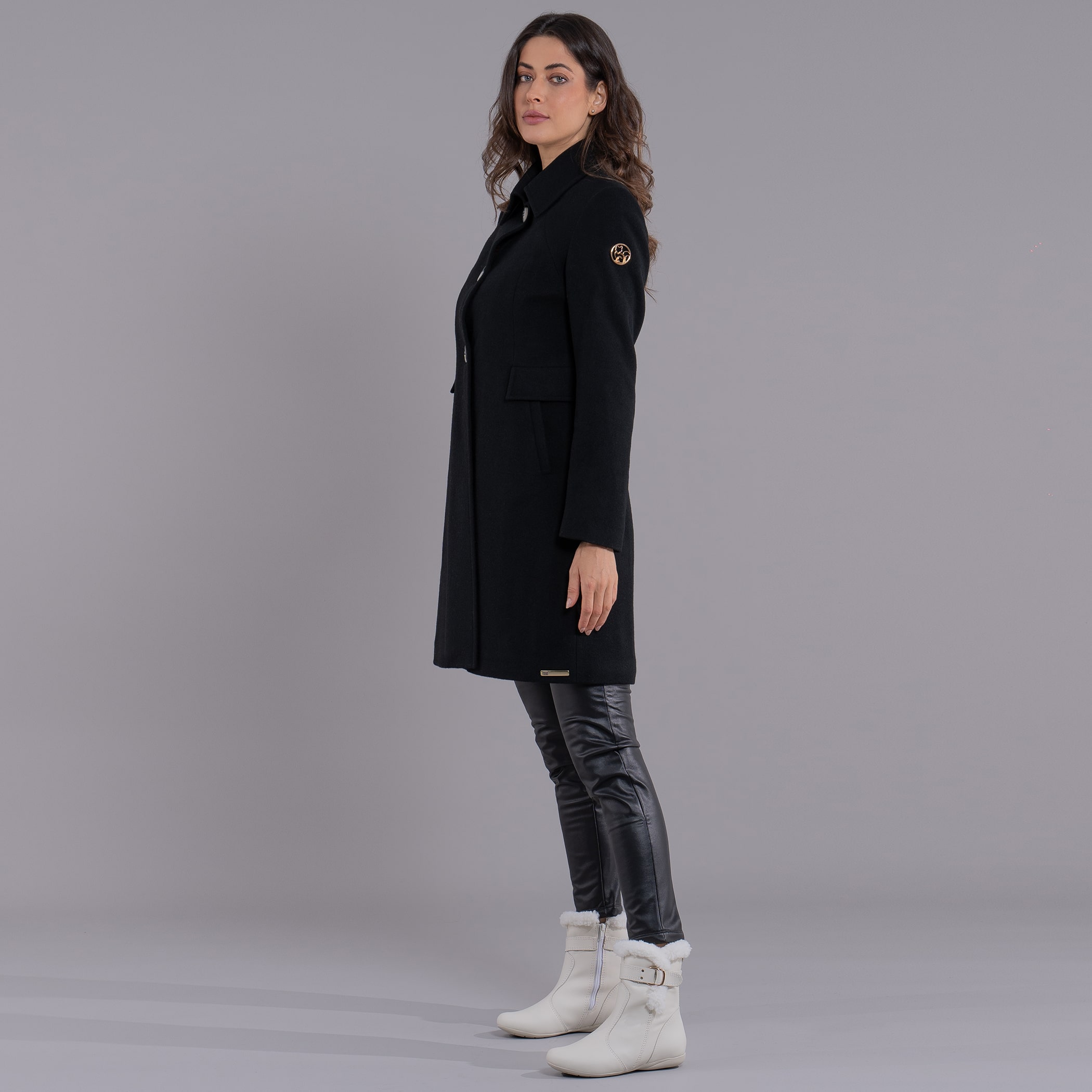 Casaco longo térmico feminino Grenoble em lã premium
