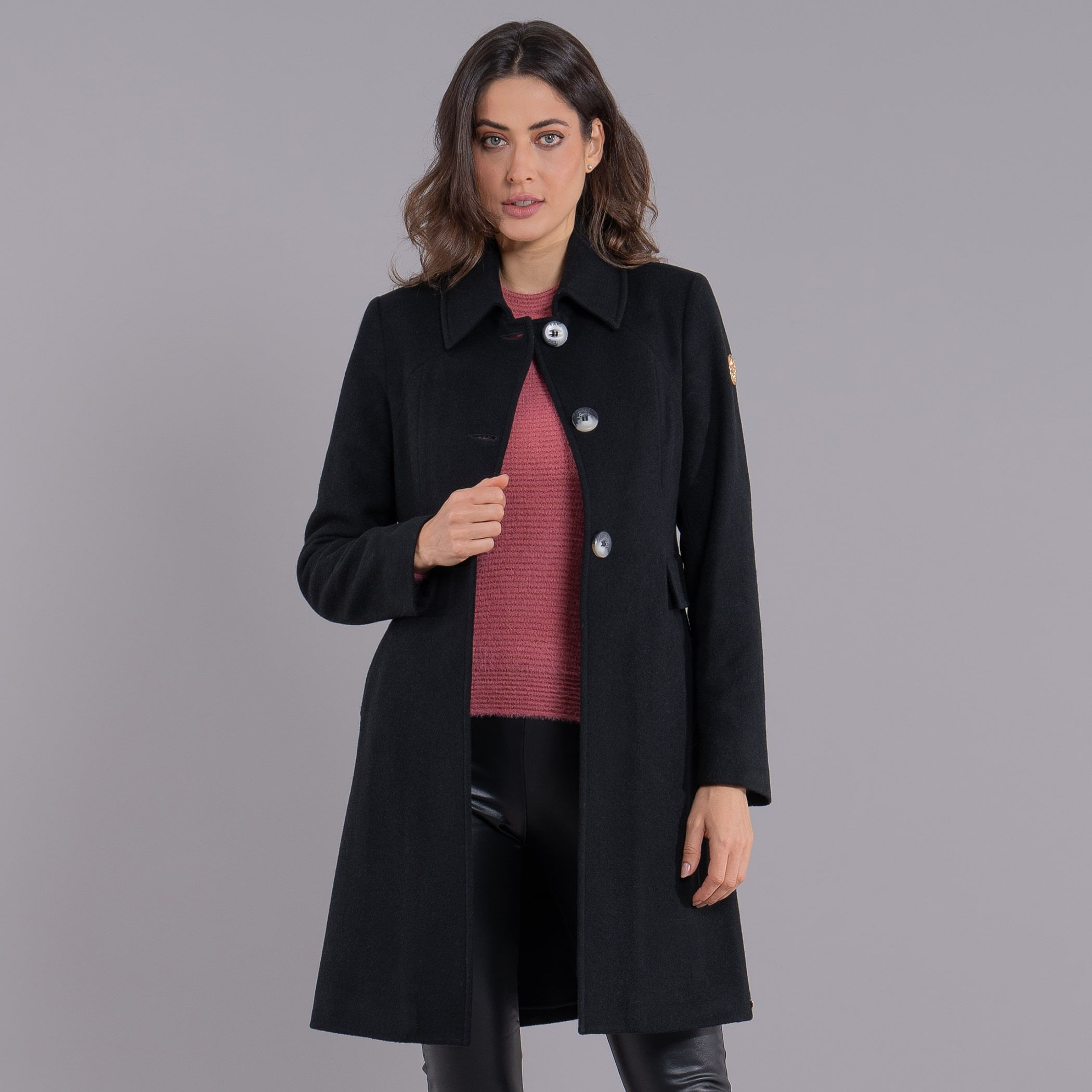 Casaco longo térmico feminino Grenoble em lã premium