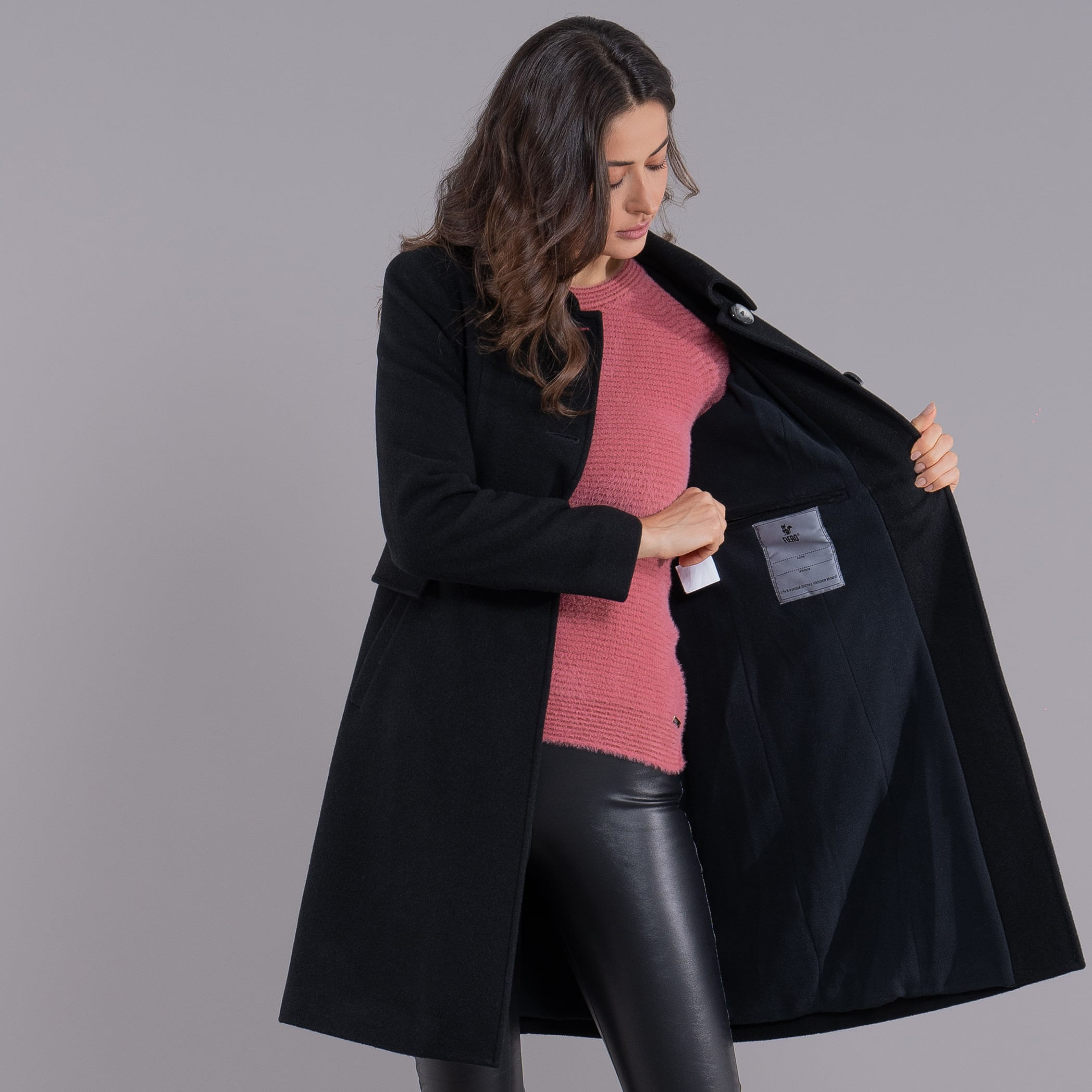 Casaco longo térmico feminino Grenoble em lã premium