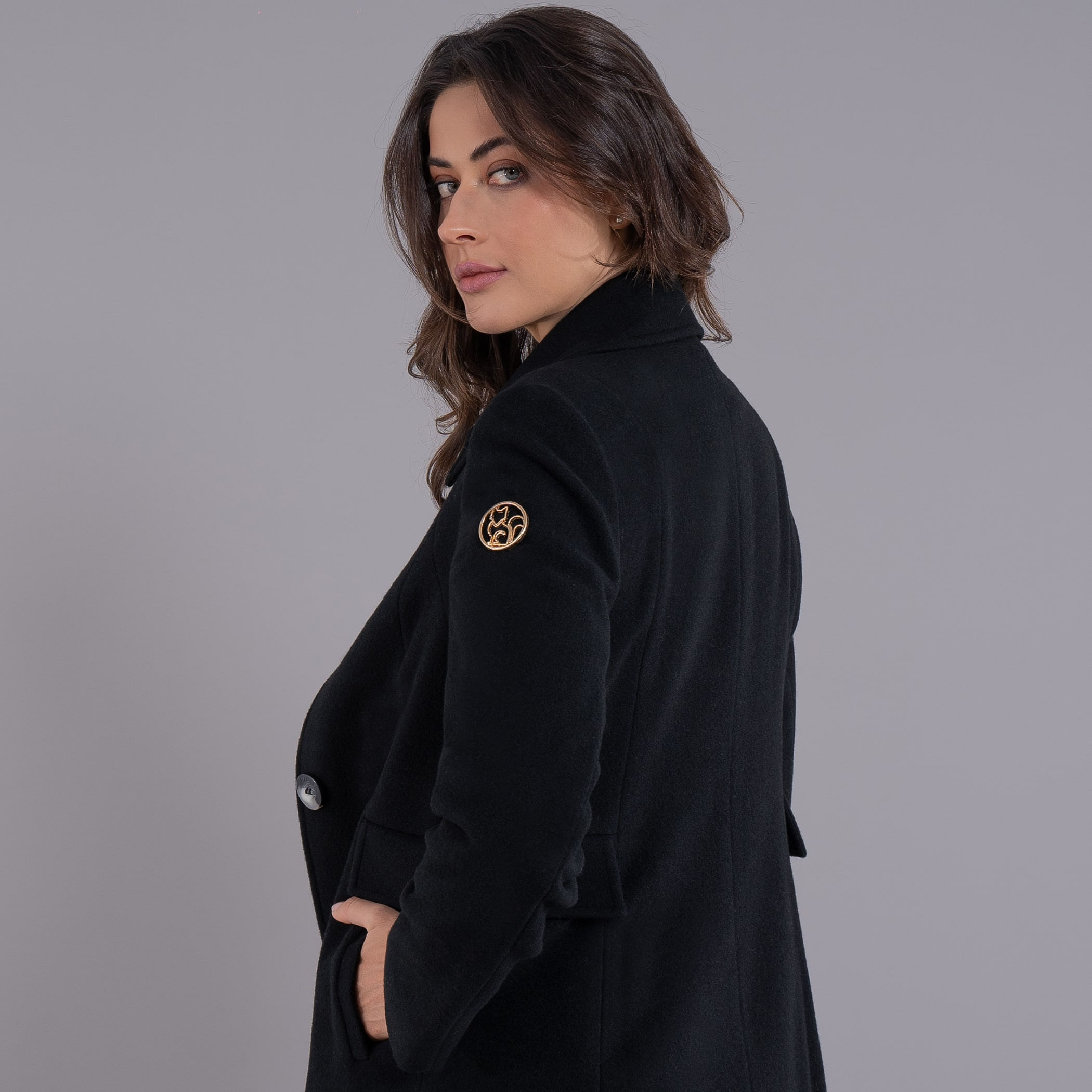 Casaco longo térmico feminino Grenoble em lã premium