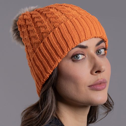 Gorro em tricô Vielas com pompom