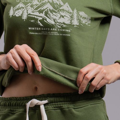 Blusa moletom feminino Ruta 40 canguru com forro peluciado