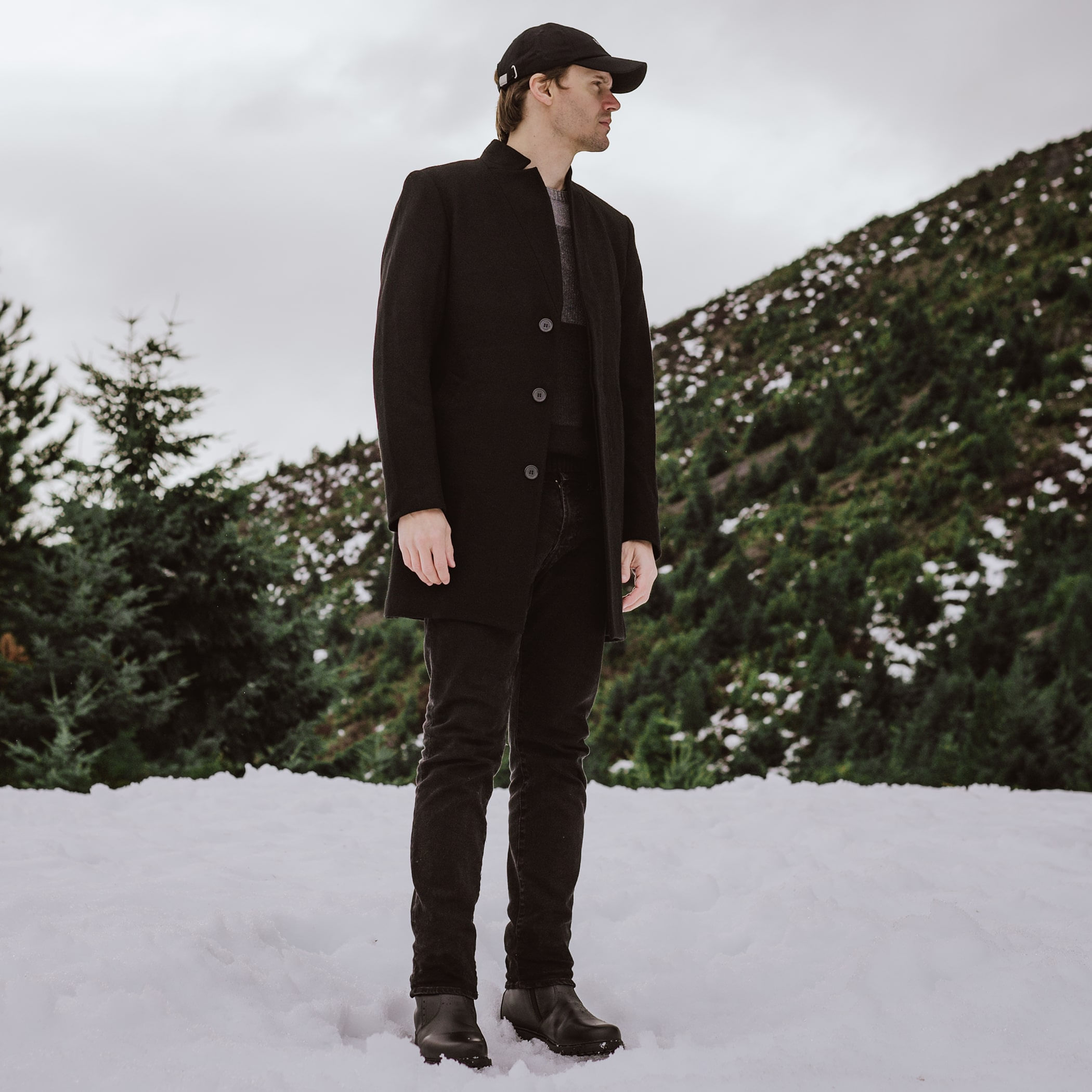 Casaco térmico gola alta slim masculino em lã premium Potsdam