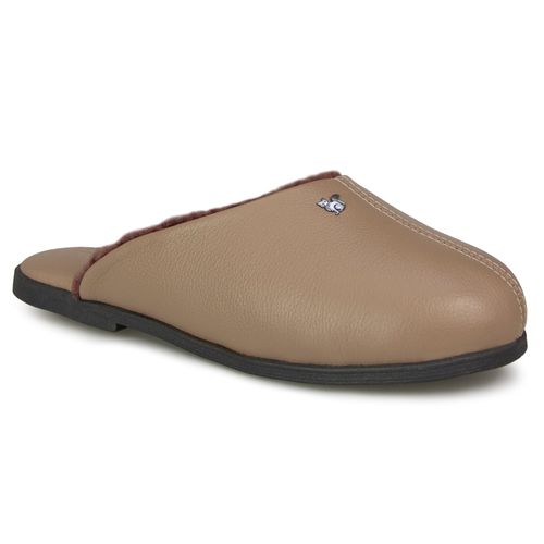 Pantufa de couro para o frio Forrada em lã natural Gramado 30439