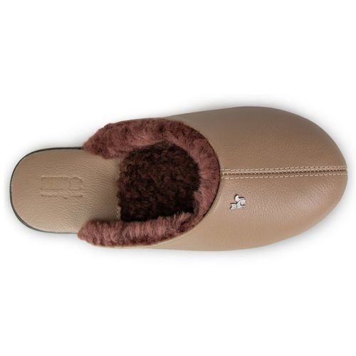 Pantufa de couro para o frio Forrada em lã natural Gramado 30439