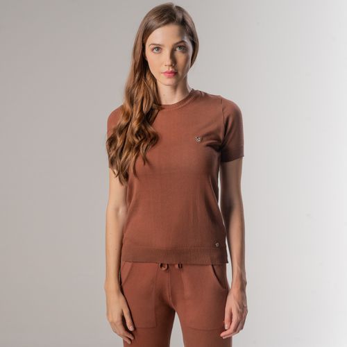 Blusa Tricô Feminina Manga Curta Brooklyn