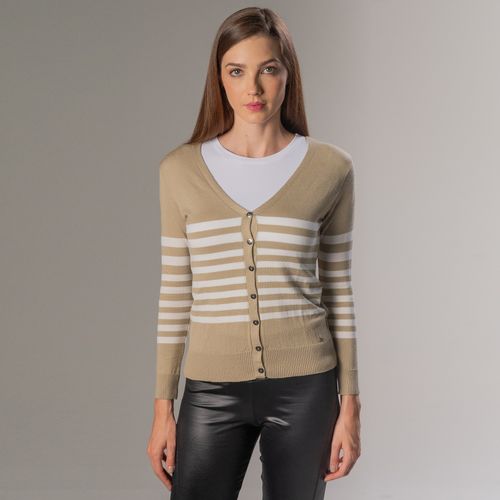Cardigan Feminino Tricô Listrado Sevilha