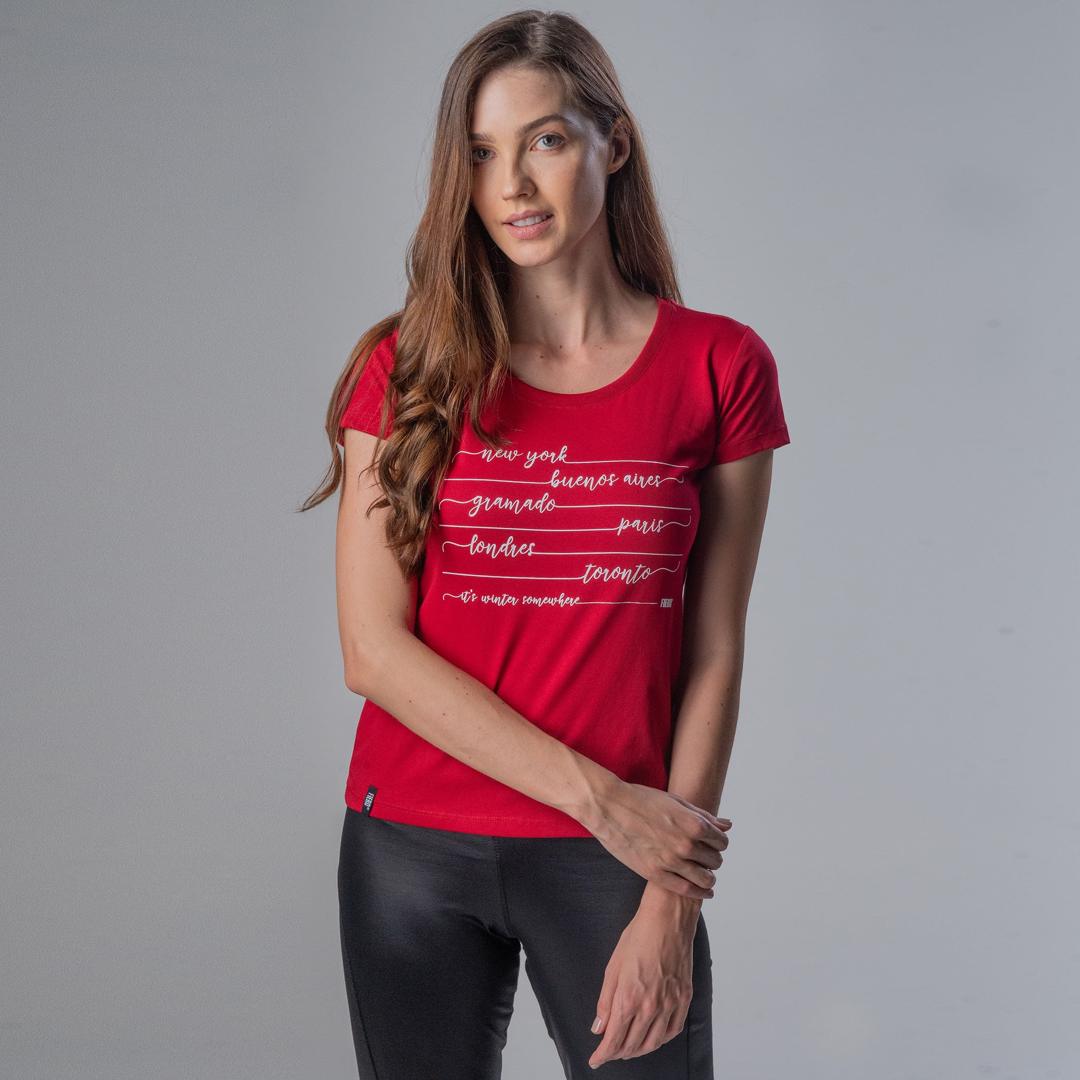Camiseta Feminina Baby Look Manga curta Winter Destinations
