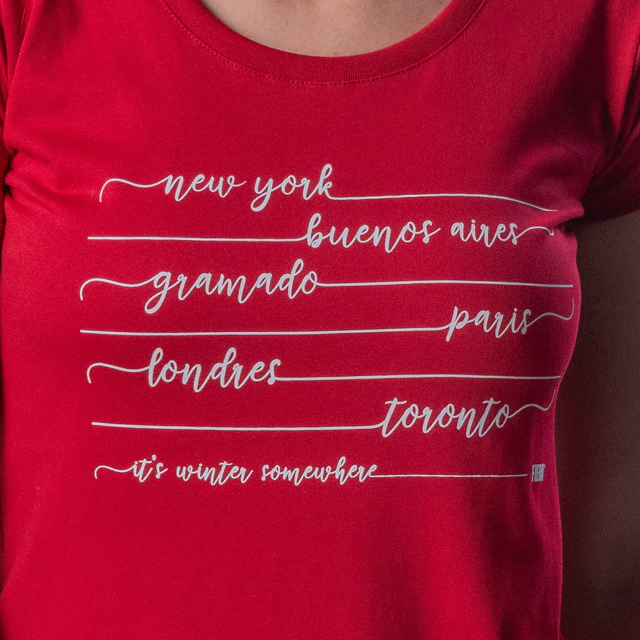 Camiseta Feminina Baby Look Manga curta Winter Destinations