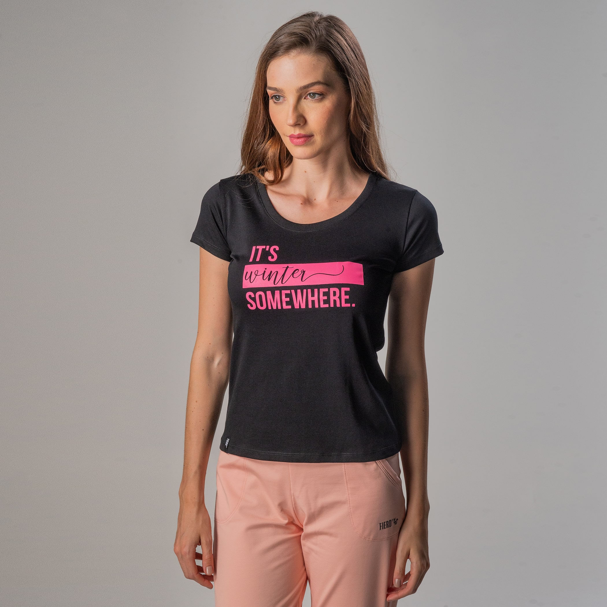 Camiseta Feminina Baby Look Manga curta It’s Winter Somewhere