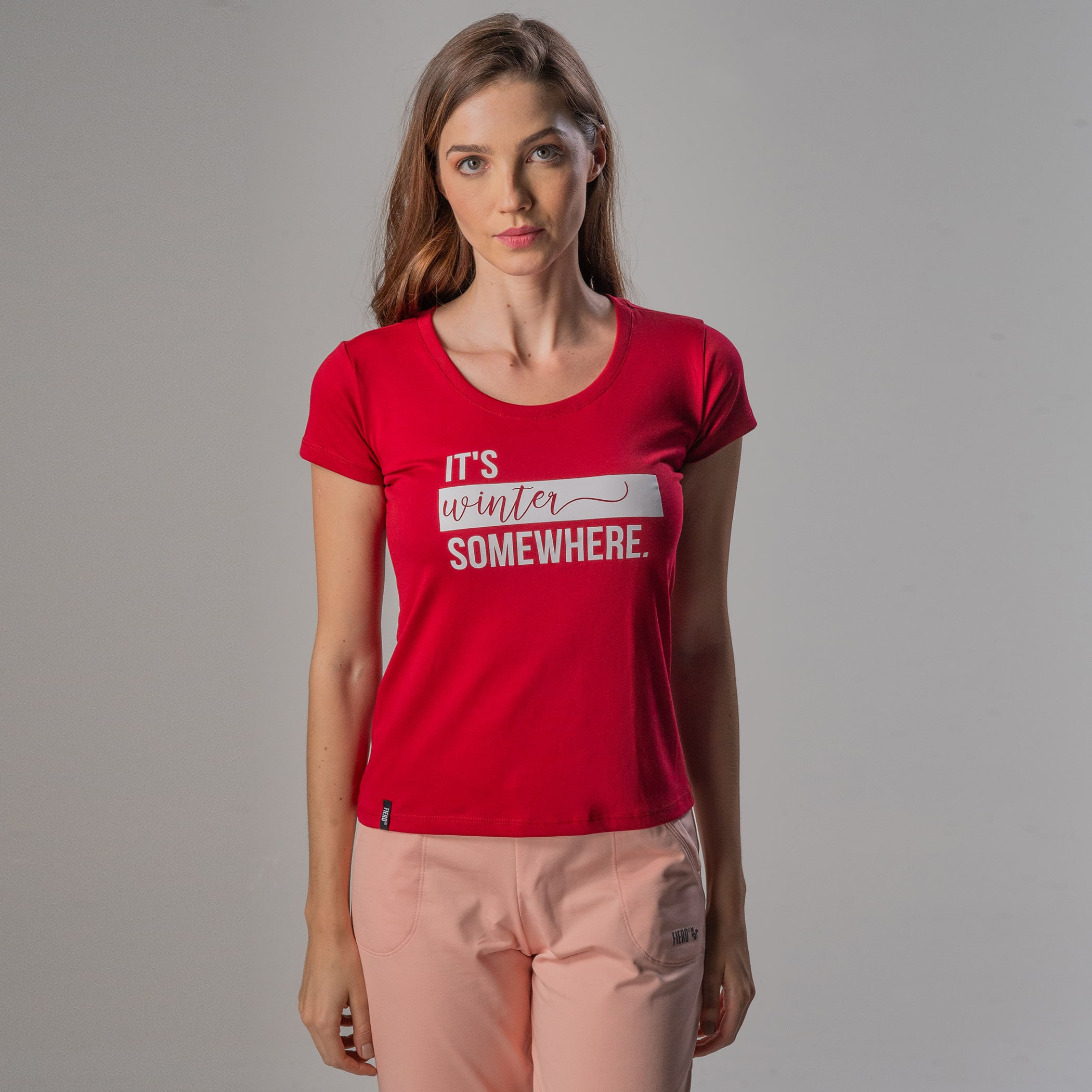 Camiseta Feminina Baby Look Manga curta It’s Winter Somewhere