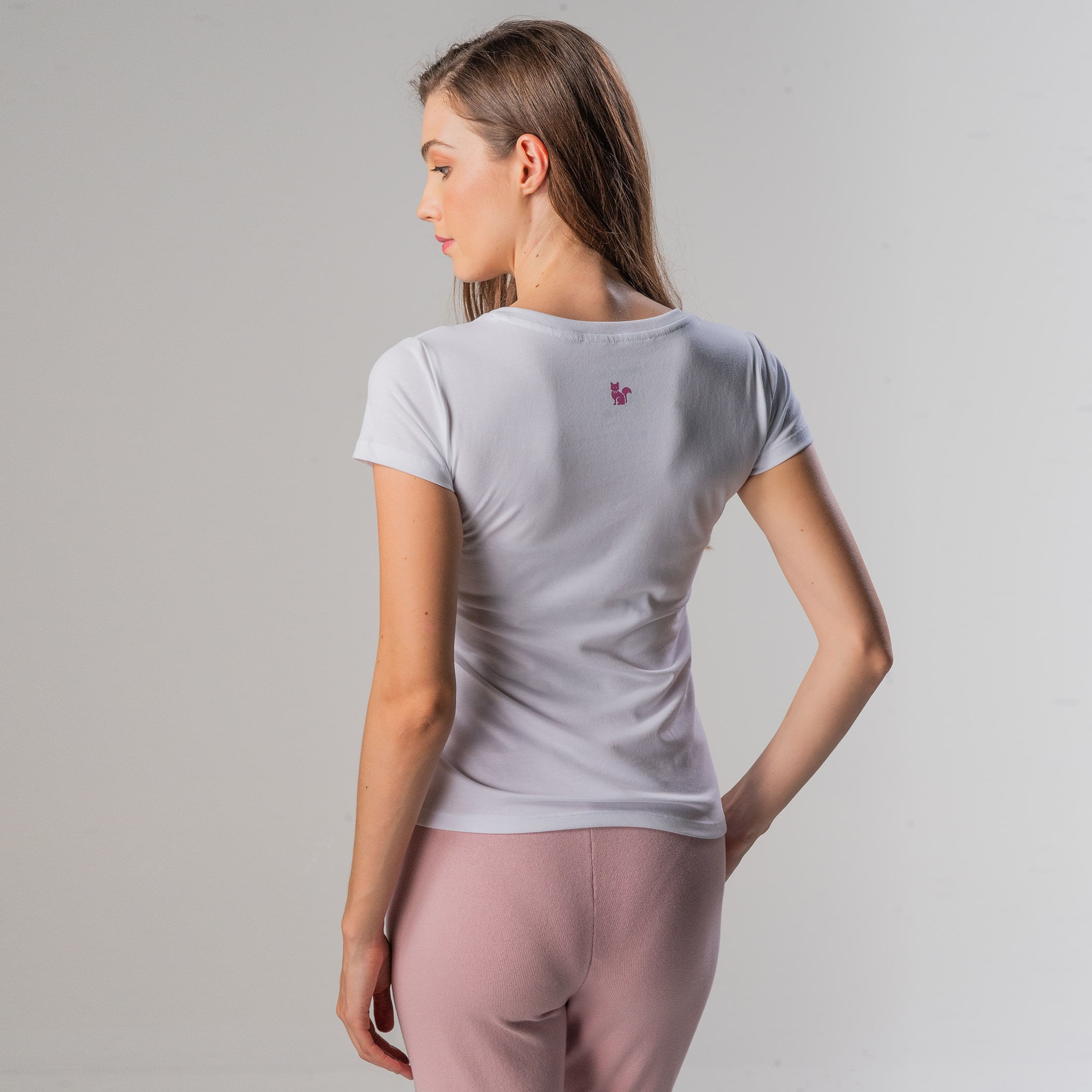 Camiseta Feminina Baby Look Manga curta Degradê Fiero
