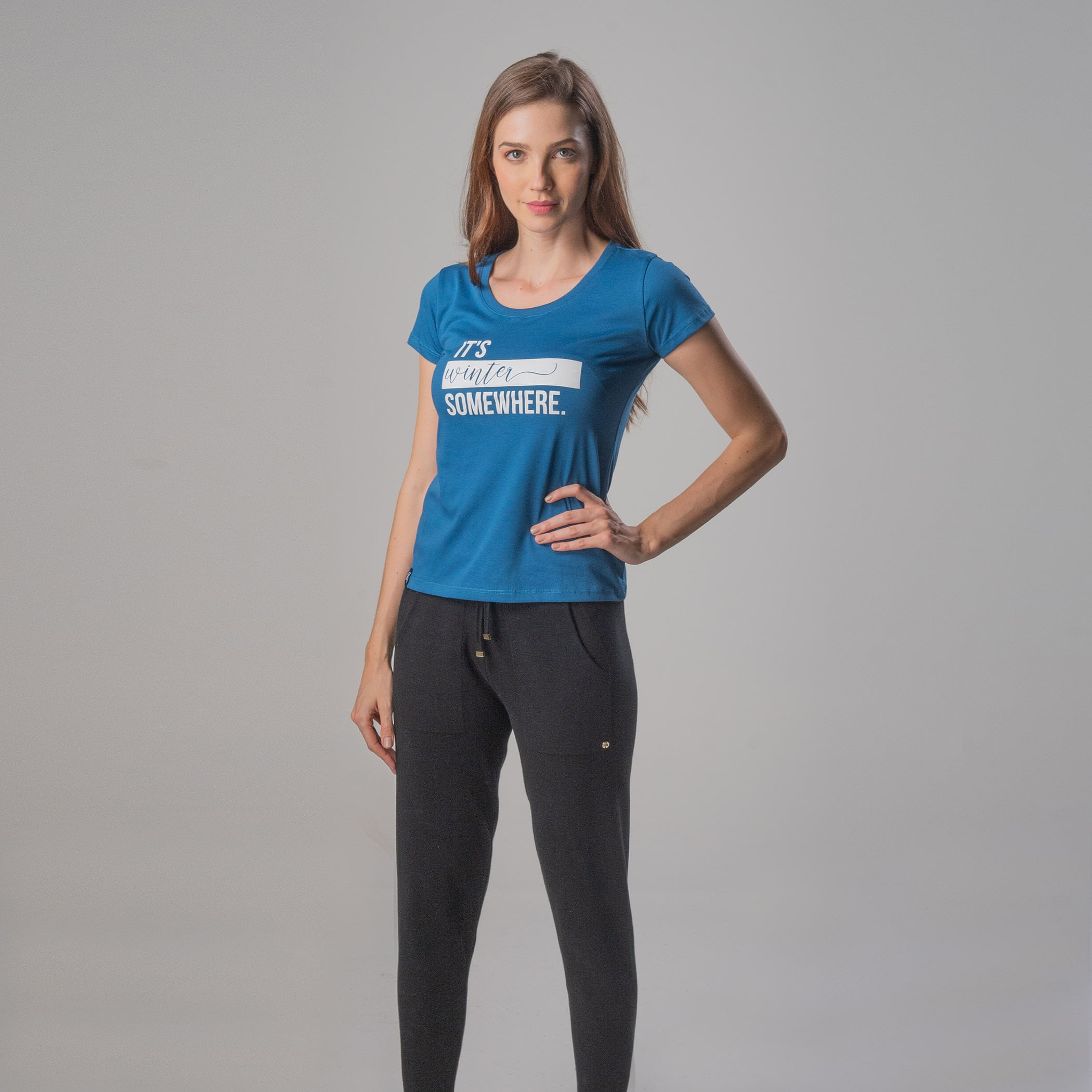 Camiseta Feminina Baby Look Manga curta It’s Winter Somewhere