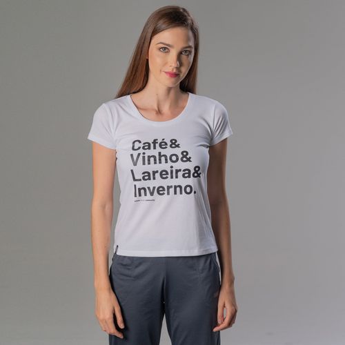 Camiseta Feminina Baby Look Manga curta Winter Words