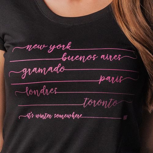 Camiseta Feminina Baby Look Manga curta Winter Destinations
