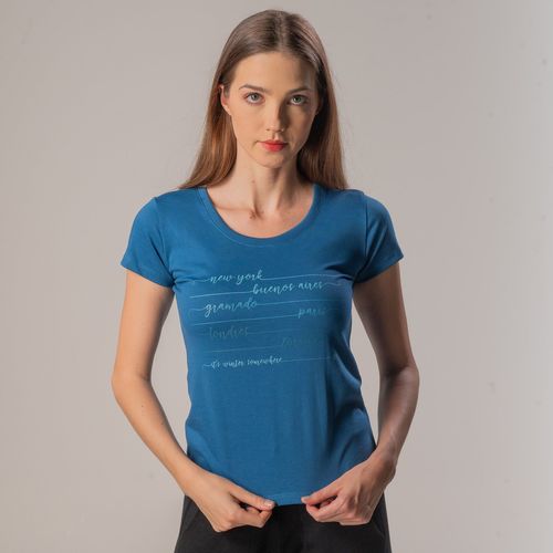 Camiseta Feminina Baby look manga curta Winter Destinations